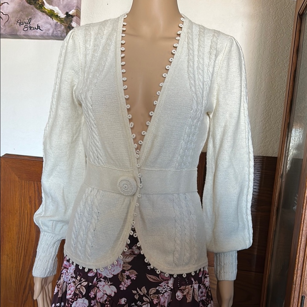 Hanna Andersson Cream Cardigan Sweater